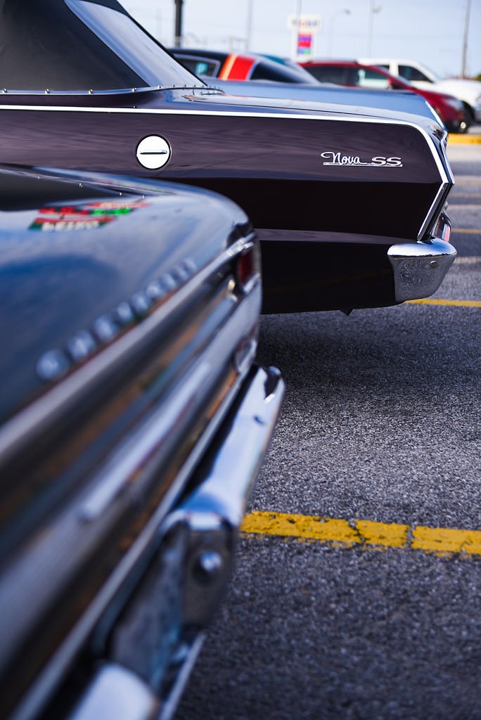 Classic cars sit on Sunday